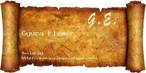 Gyura Elemér névjegykártya